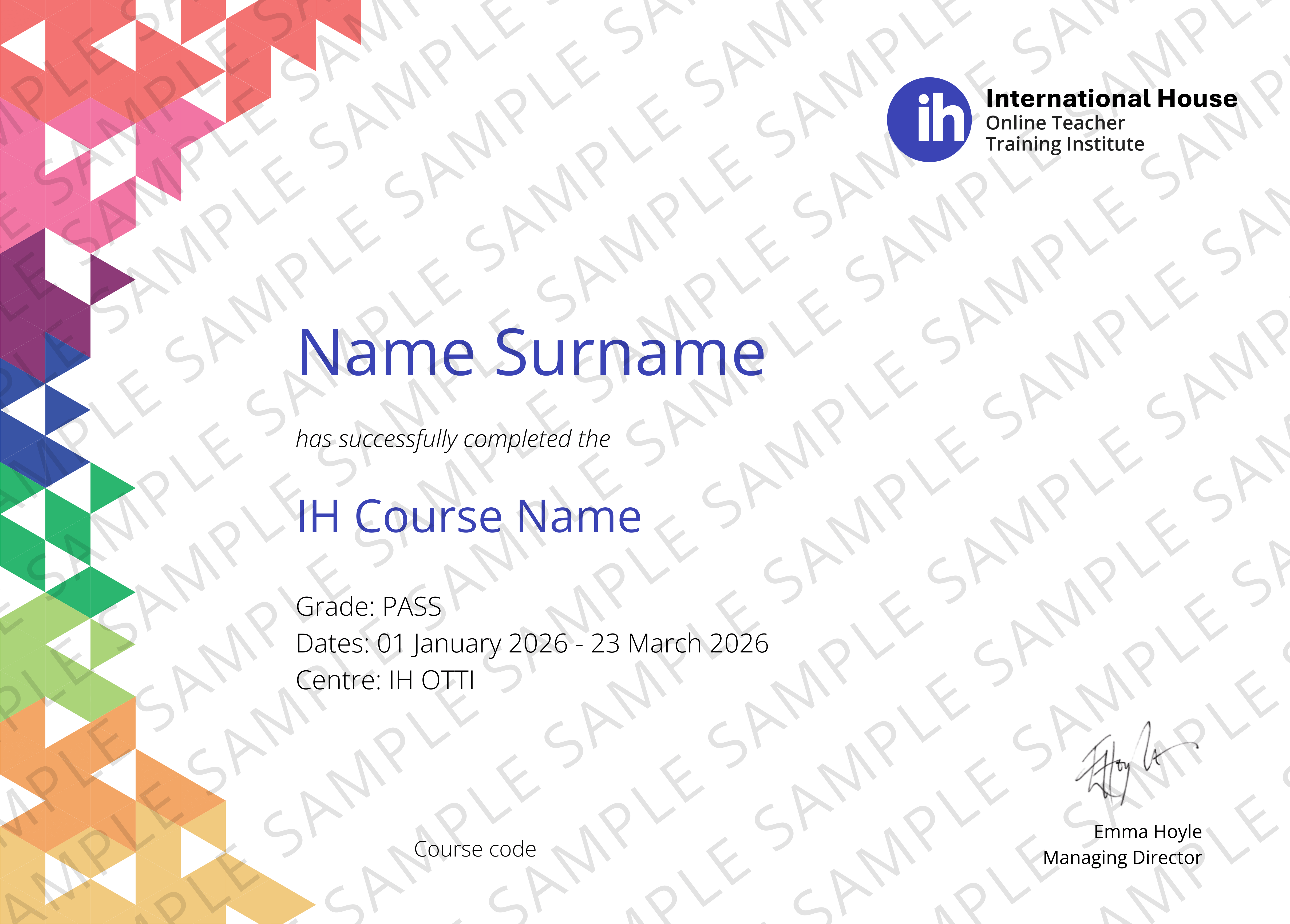 Sample OTTI Certificate